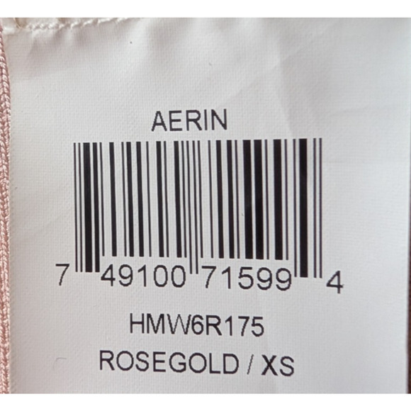 VTG Y2K Herve Leger Aerin Rose Gold Bandage Dress XS Metallic Bodycon Mini Glam - Picture 10 of 14